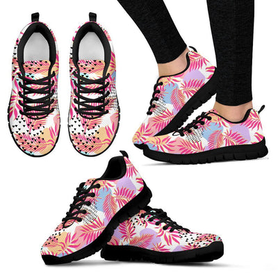 Pink Tropical Palm Leaves Women Sneakers