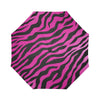 Pink Zebra Automatic Foldable Umbrella