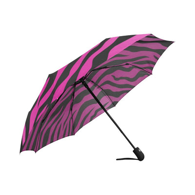 Pink Zebra Automatic Foldable Umbrella