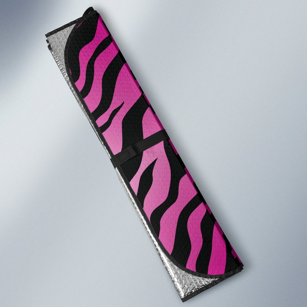 Pink Zebra Car Sun Shade-JorJune