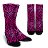 Pink Zebra Crew Socks