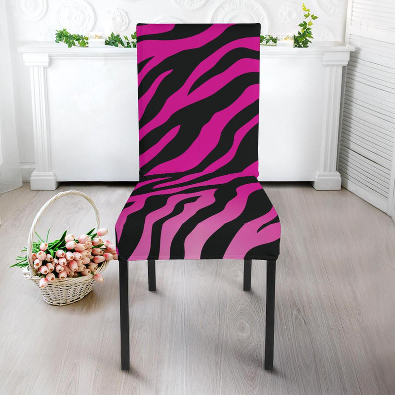 Pink Zebra Dining Chair Slipcover-JORJUNE.COM