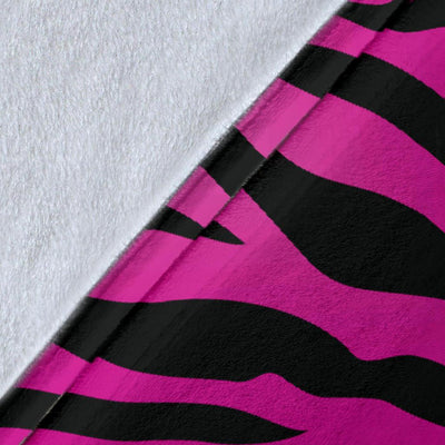 Pink Zebra Fleece Blanket