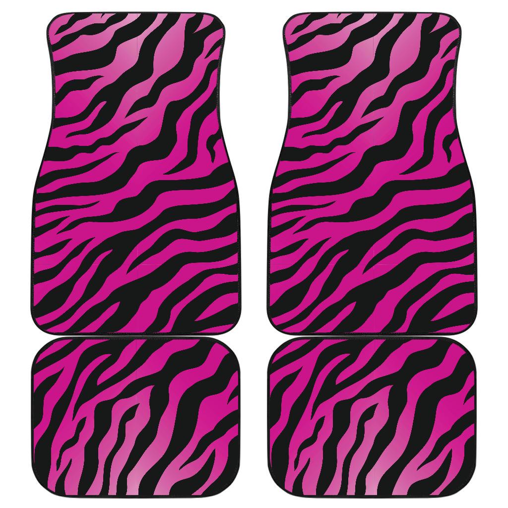 Pink Zebra Front and Back Car Floor Mats