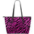 Pink Zebra Large Leather Tote Bag