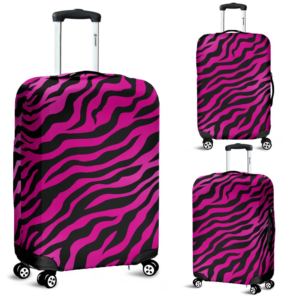 Pink Zebra Luggage Cover Protector