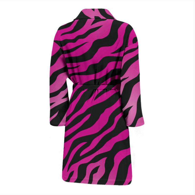 Pink Zebra Men Bath Robe