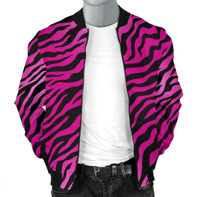 Pink Zebra Men Casual Bomber Jacket