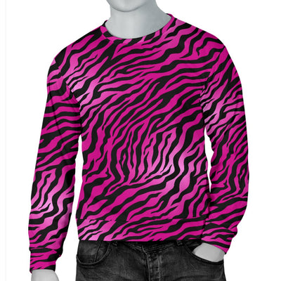 Pink Zebra Men Crewneck Sweatshirt