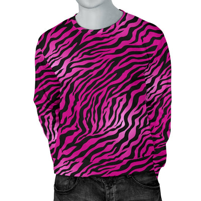 Pink Zebra Men Crewneck Sweatshirt