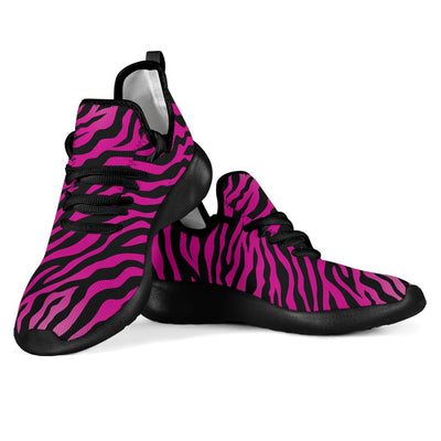 Pink Zebra Mesh Knit Sneakers Shoes
