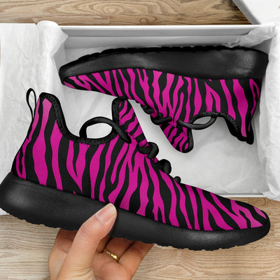 Pink Zebra Mesh Knit Sneakers Shoes