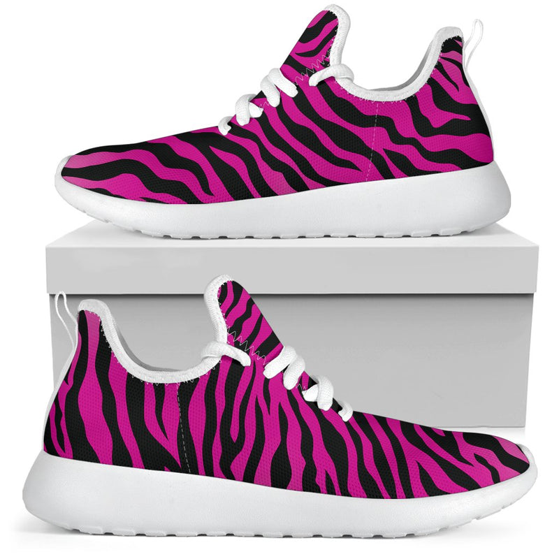 Pink Zebra Mesh Knit Sneakers Shoes