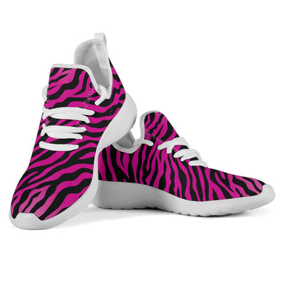 Pink Zebra Mesh Knit Sneakers Shoes