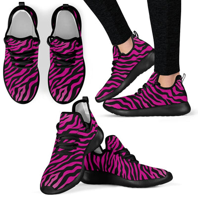 Pink Zebra Mesh Knit Sneakers Shoes