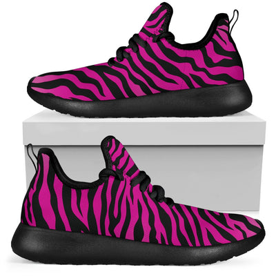 Pink Zebra Mesh Knit Sneakers Shoes