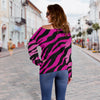 Pink Zebra Off Shoulder Sweatshirt