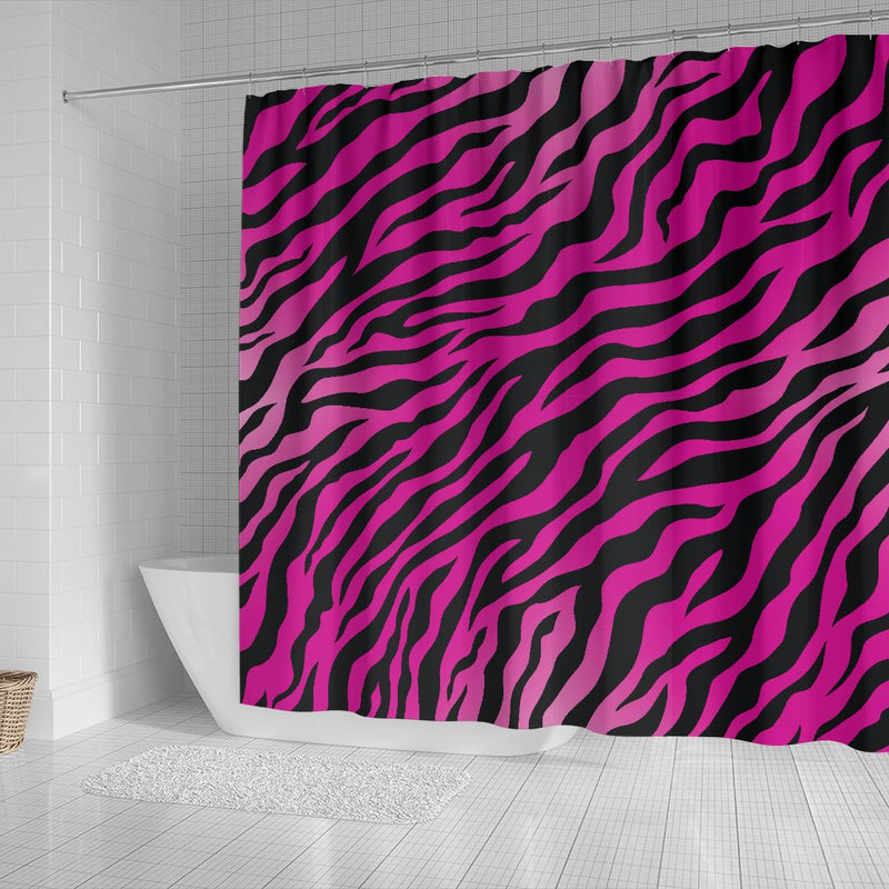 Pink Zebra Shower Curtain