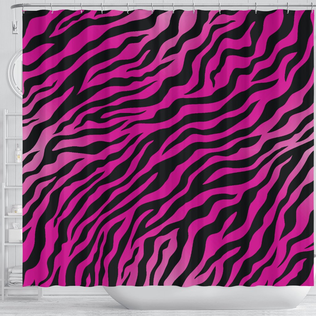 Pink Zebra Shower Curtain