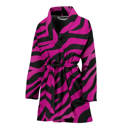 Pink Zebra Women Bath Robe