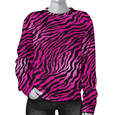 Pink Zebra Women Crewneck Sweatshirt