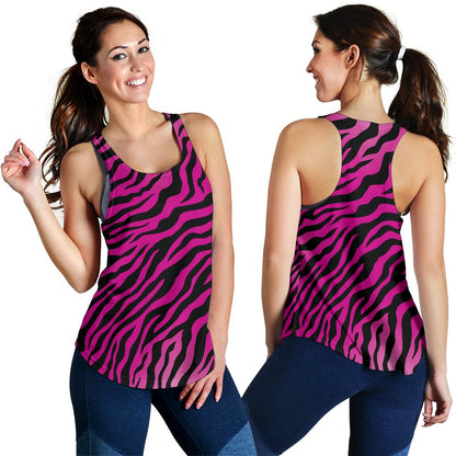 Pink Zebra Women Racerback Tank Top