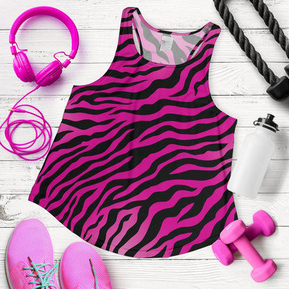 Pink Zebra Women Racerback Tank Top