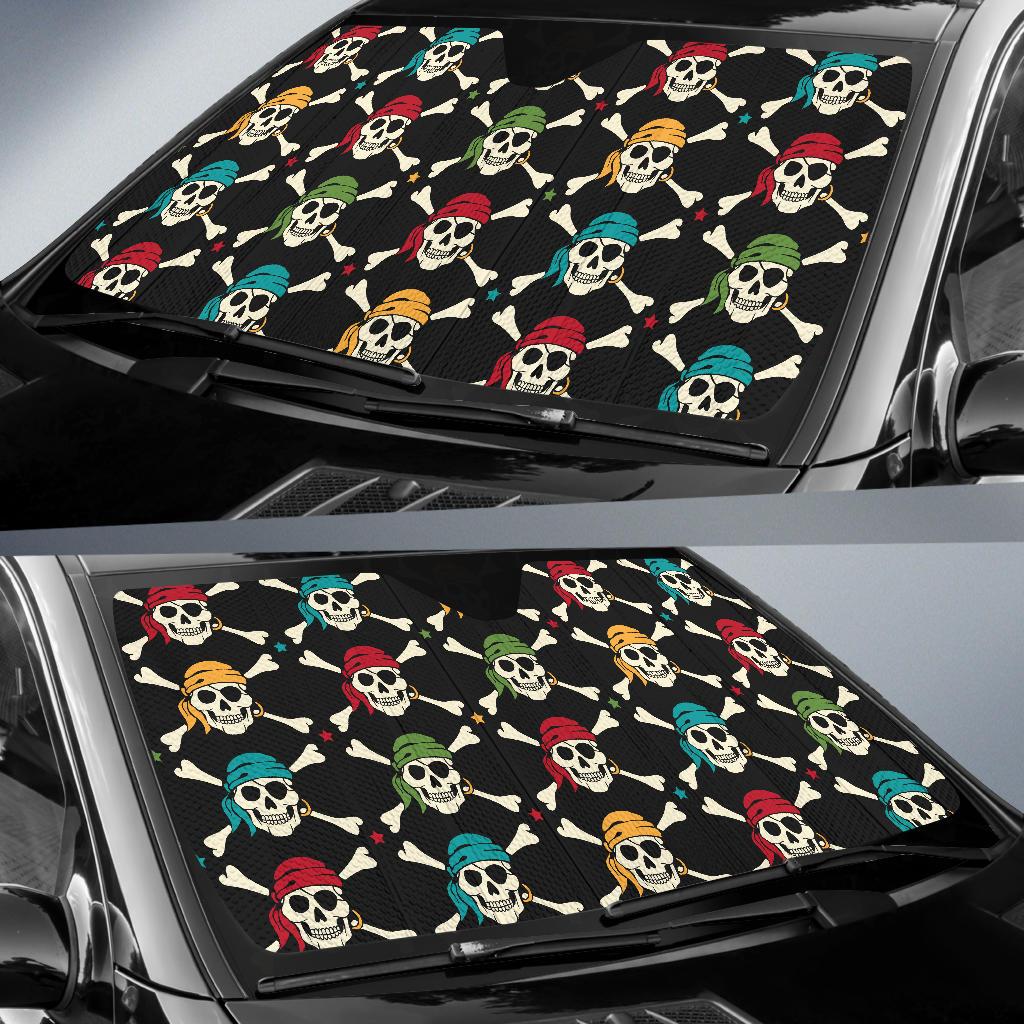 Pirate Pattern Print Design A01 Car Sun Shades-JORJUNE.COM