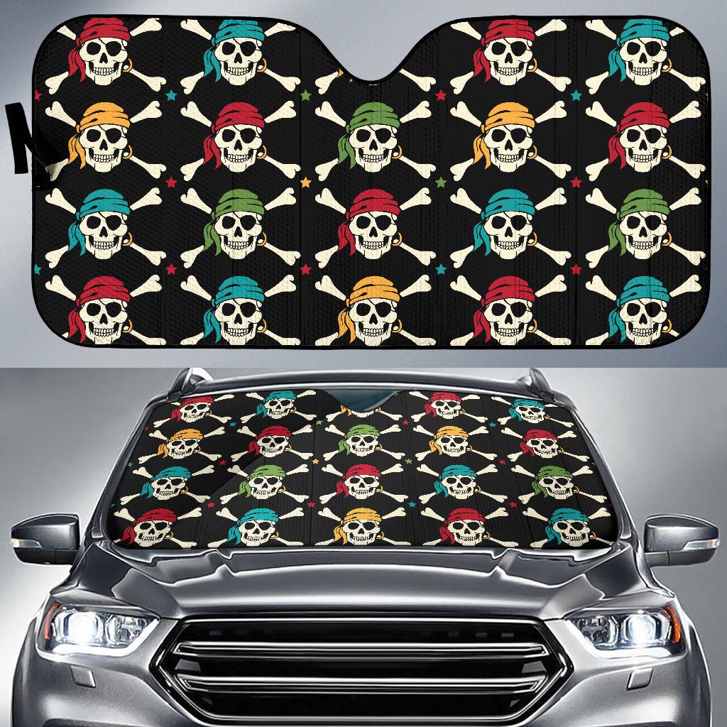 Pirate Pattern Print Design A01 Car Sun Shades-JORJUNE.COM