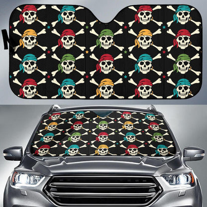 Pirate Pattern Print Design A01 Car Sun Shades-JORJUNE.COM