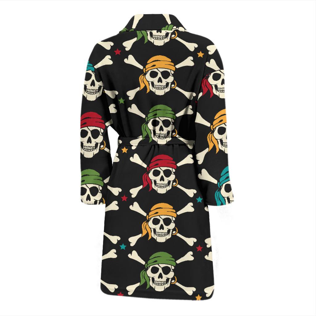 Pirate Pattern Print Design A01 Men Bathrobe-JORJUNE.COM