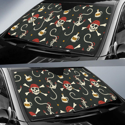 Pirate Pattern Print Design A02 Car Sun Shades-JORJUNE.COM
