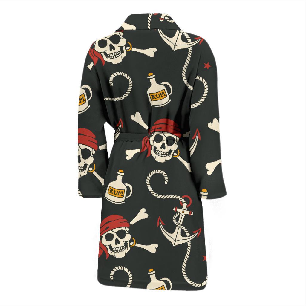 Pirate Pattern Print Design A02 Men Bathrobe-JORJUNE.COM