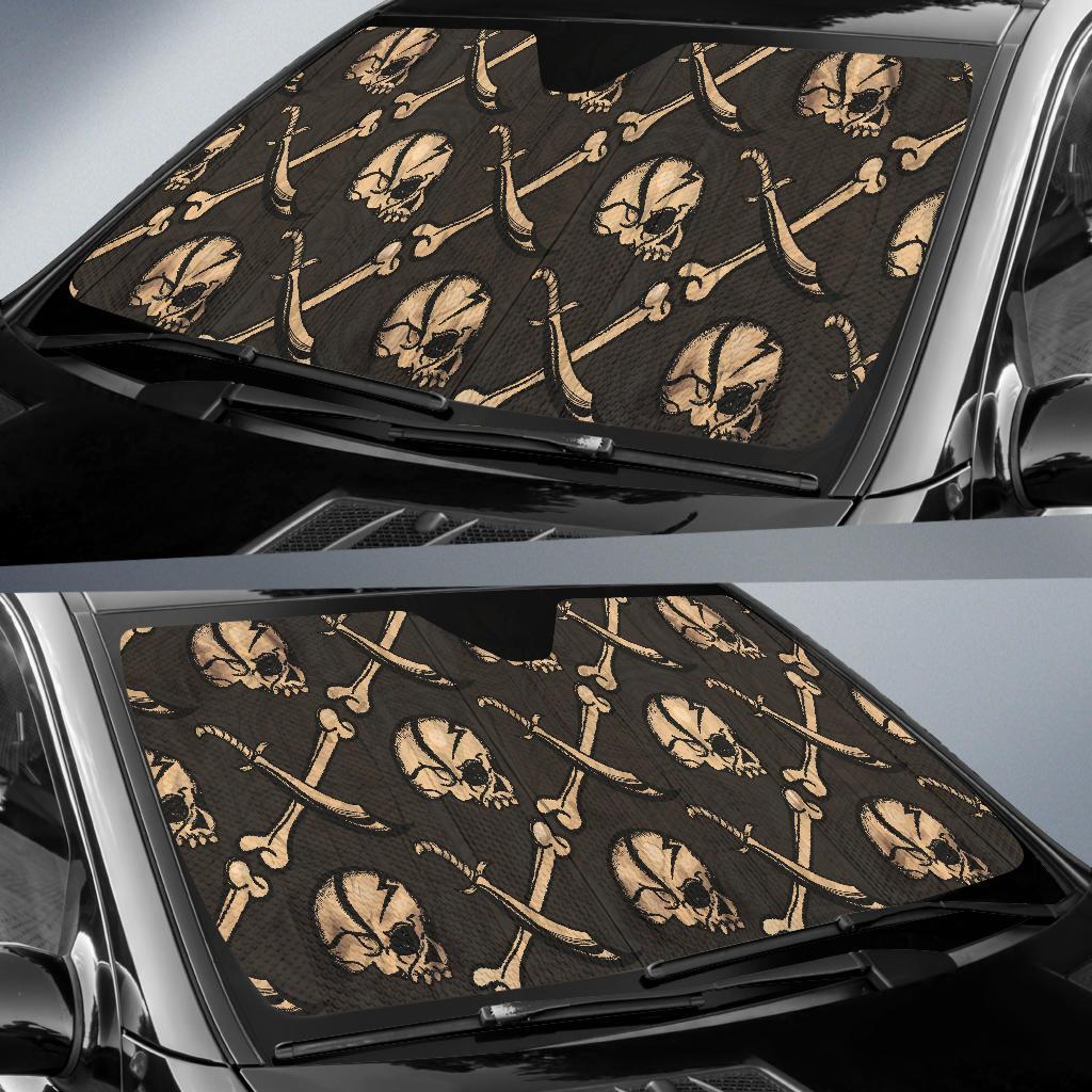 Pirate Pattern Print Design A03 Car Sun Shades-JORJUNE.COM
