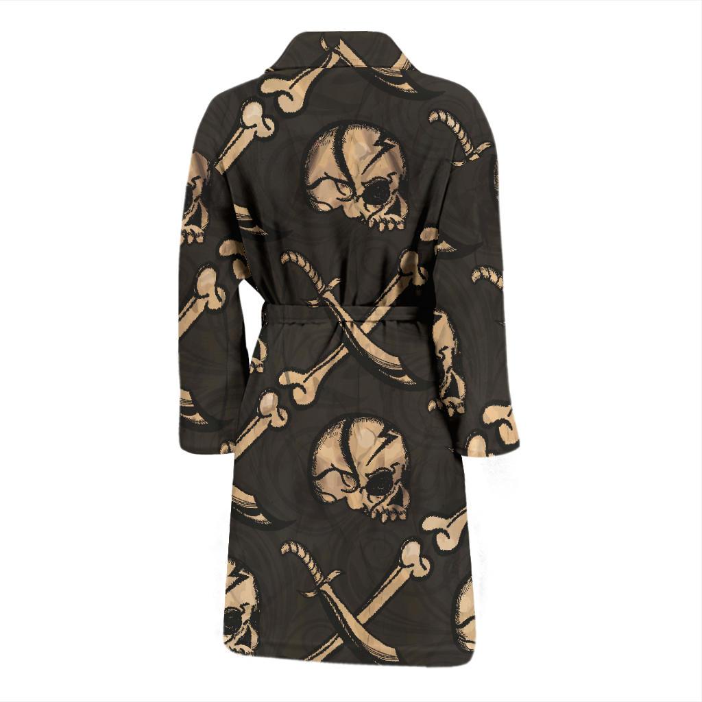Pirate Pattern Print Design A03 Men Bathrobe-JORJUNE.COM