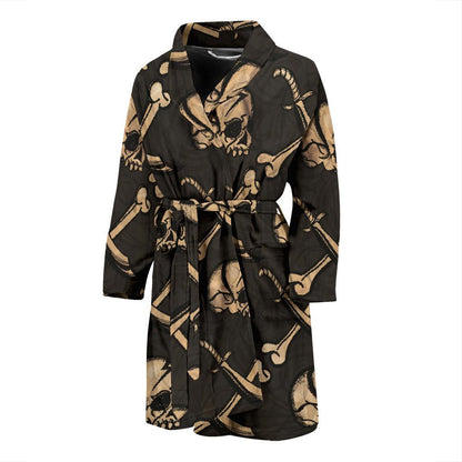 Pirate Pattern Print Design A03 Men Bathrobe-JORJUNE.COM