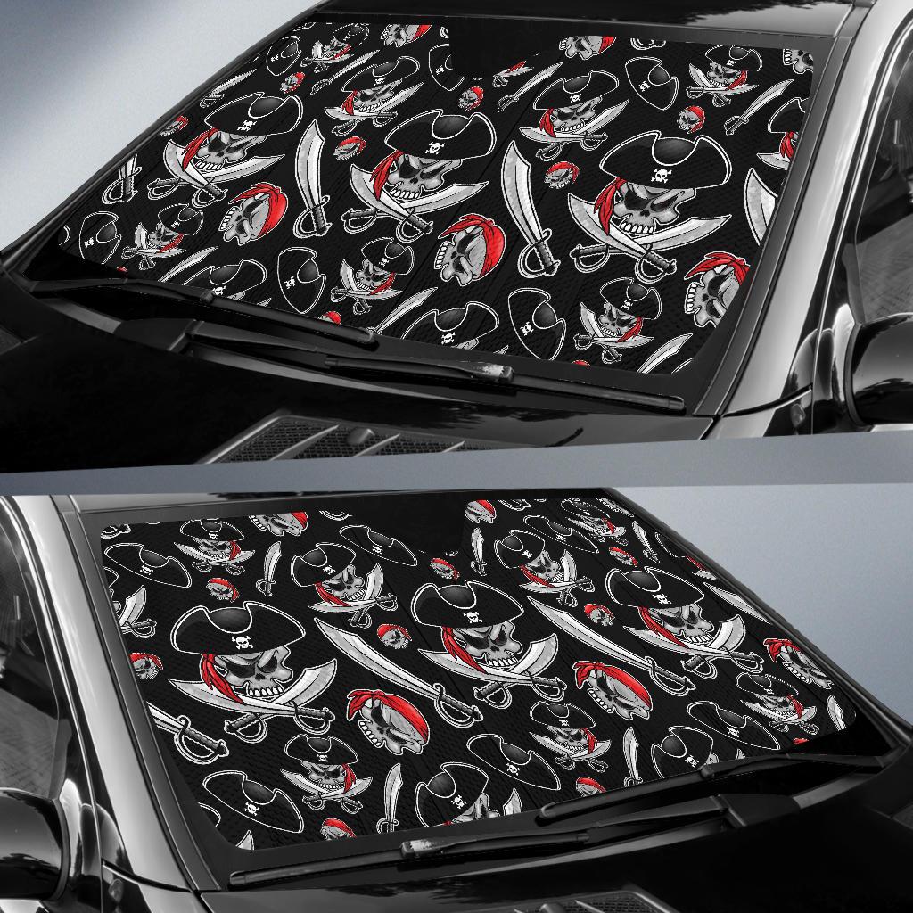 Pirate Pattern Print Design A05 Car Sun Shades-JORJUNE.COM