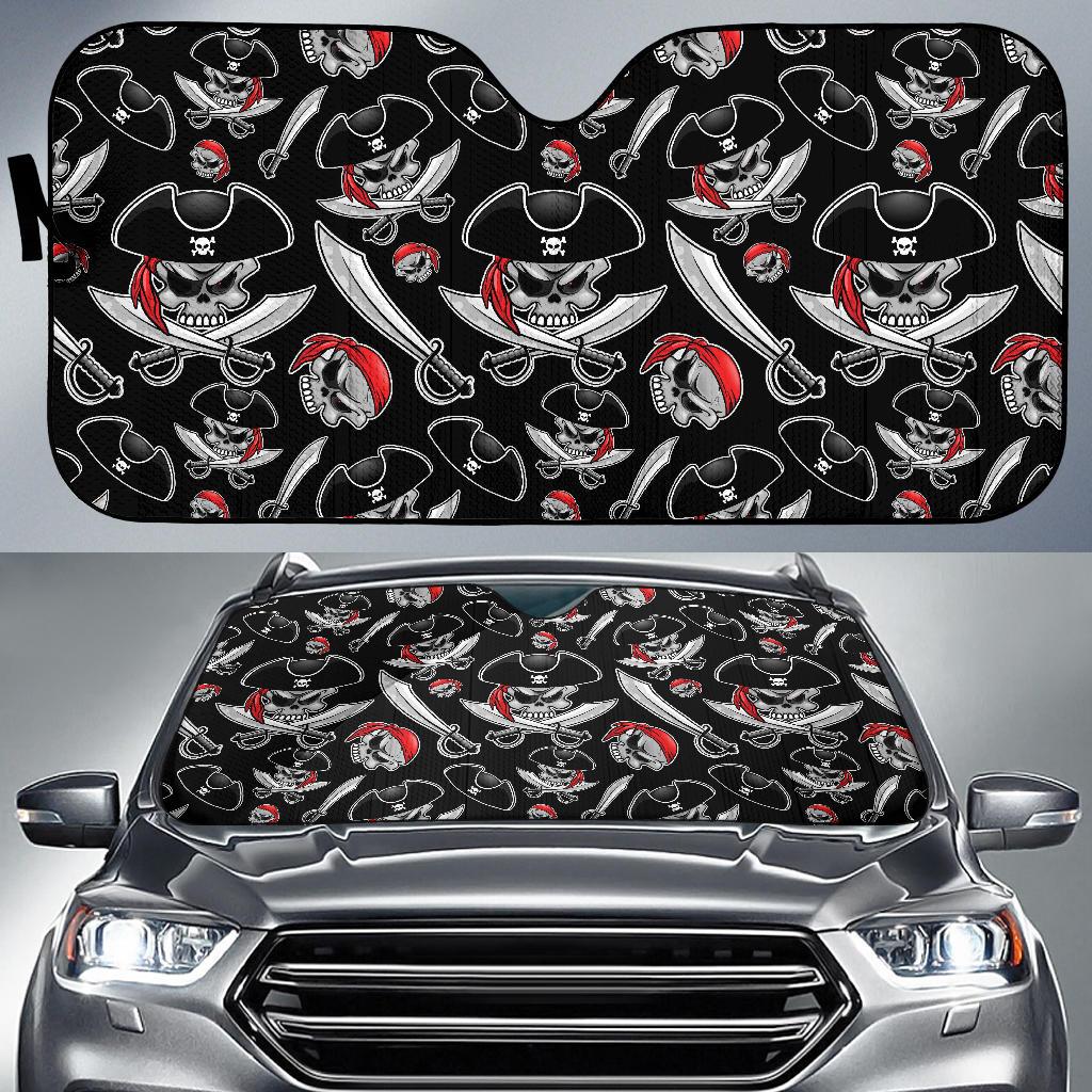 Pirate Pattern Print Design A05 Car Sun Shades-JORJUNE.COM