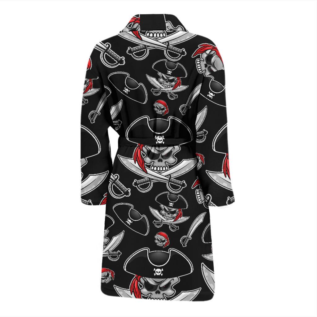 Pirate Pattern Print Design A05 Men Bathrobe-JORJUNE.COM