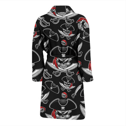 Pirate Pattern Print Design A05 Men Bathrobe-JORJUNE.COM