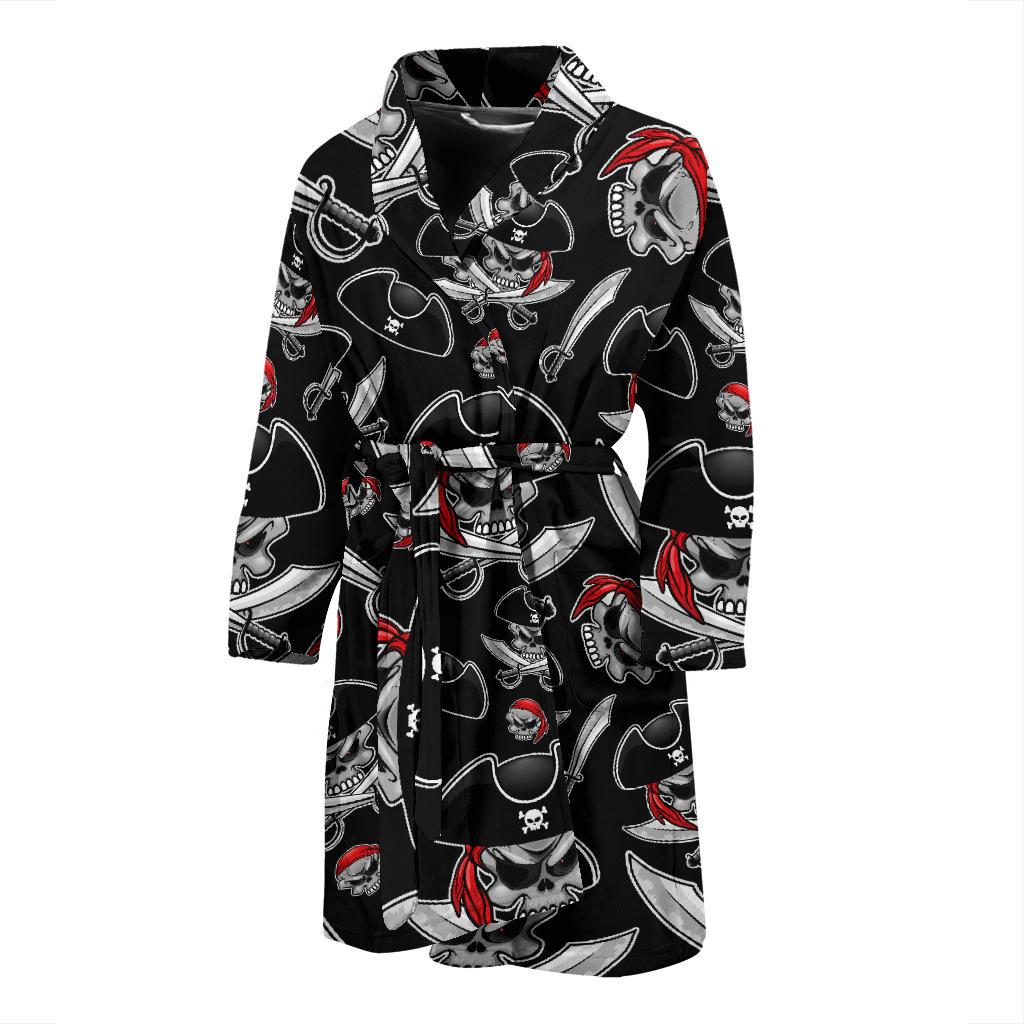 Pirate Pattern Print Design A05 Men Bathrobe-JORJUNE.COM