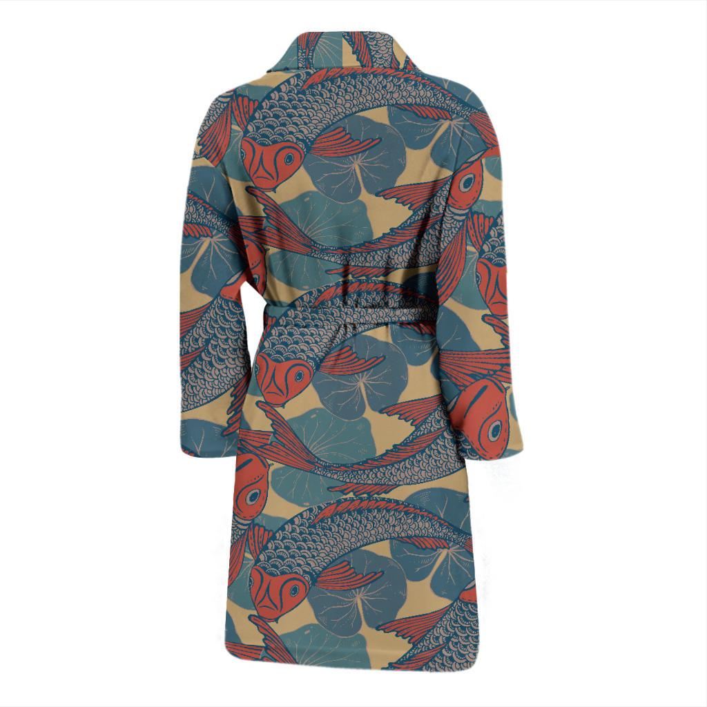Pisces Pattern Print Design A01 Men Bathrobe-JORJUNE.COM