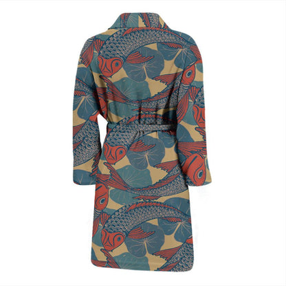 Pisces Pattern Print Design A01 Men Bathrobe-JORJUNE.COM