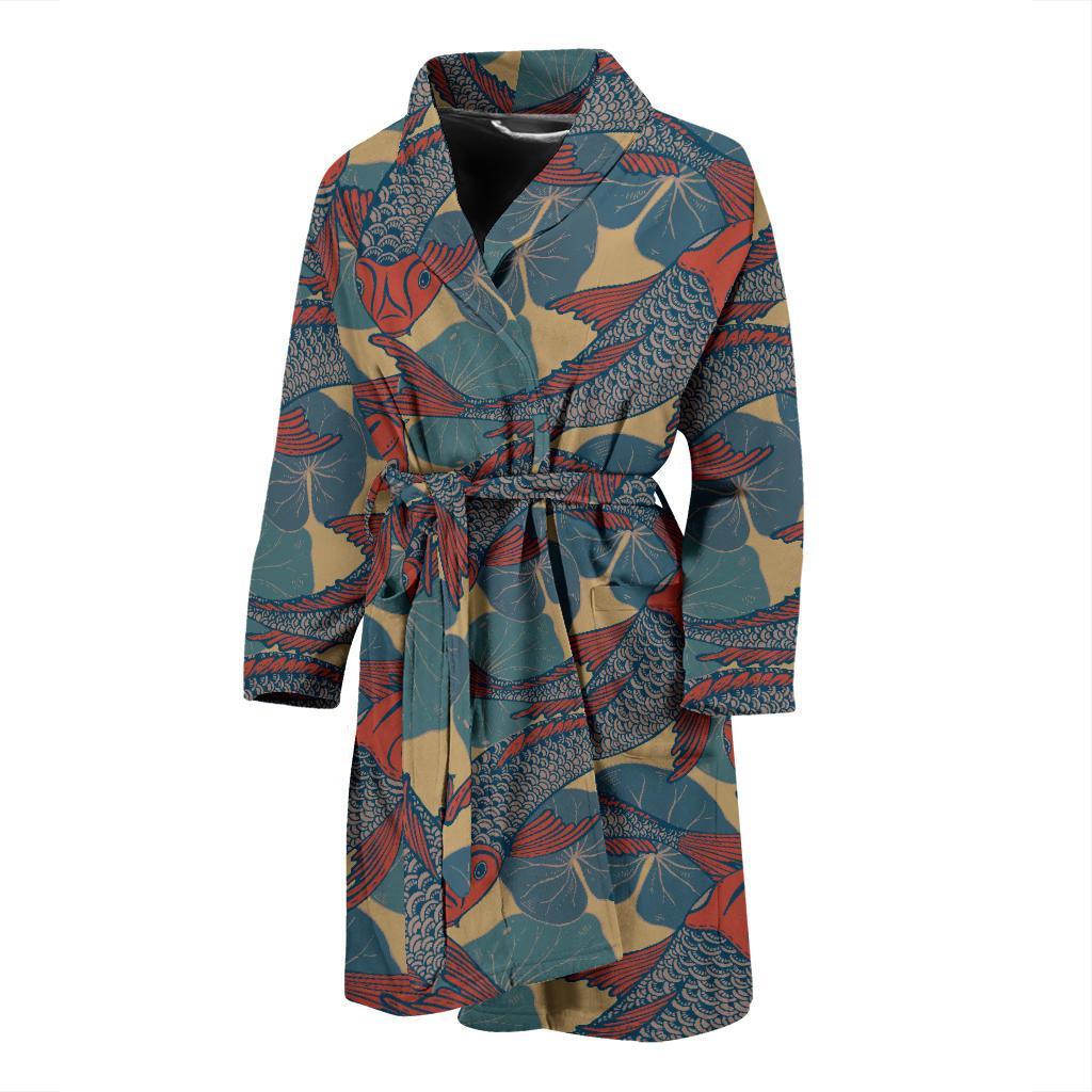 Pisces Pattern Print Design A01 Men Bathrobe-JORJUNE.COM