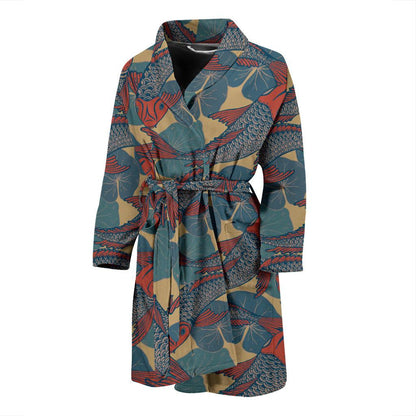 Pisces Pattern Print Design A01 Men Bathrobe-JORJUNE.COM