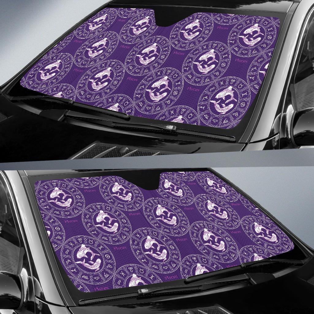 Pisces Pattern Print Design A02 Car Sun Shades-JORJUNE.COM