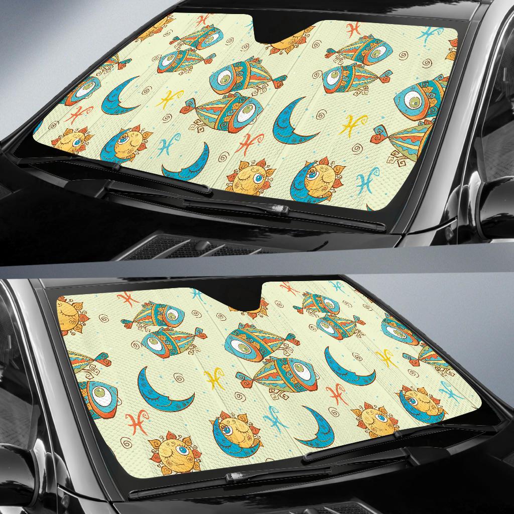 Pisces Pattern Print Design A03 Car Sun Shades-JORJUNE.COM
