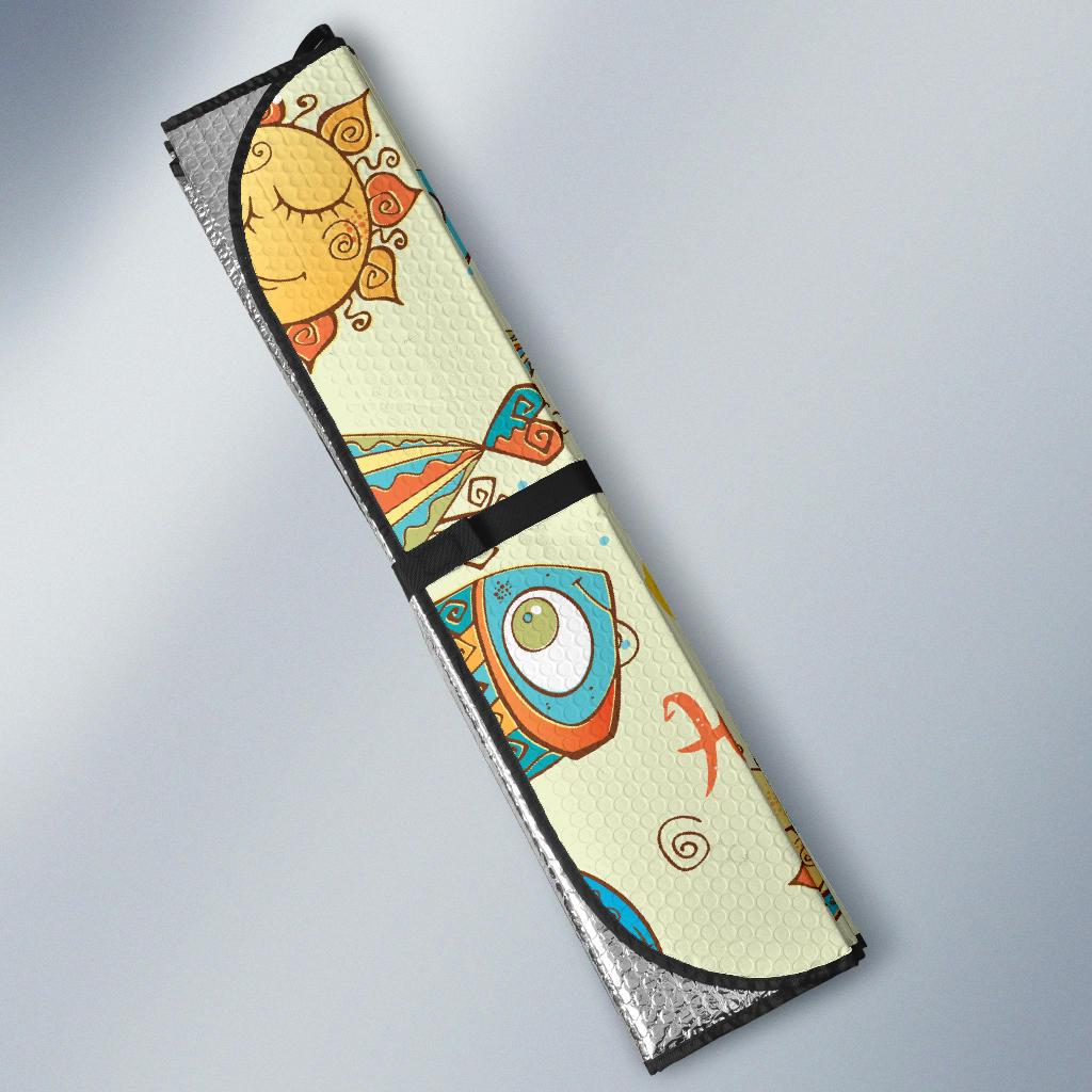 Pisces Pattern Print Design A03 Car Sun Shades-JORJUNE.COM