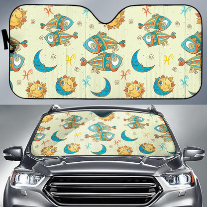 Pisces Pattern Print Design A03 Car Sun Shades-JORJUNE.COM
