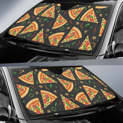 Pizza Pattern Print Design A02 Car Sun Shades-JORJUNE.COM